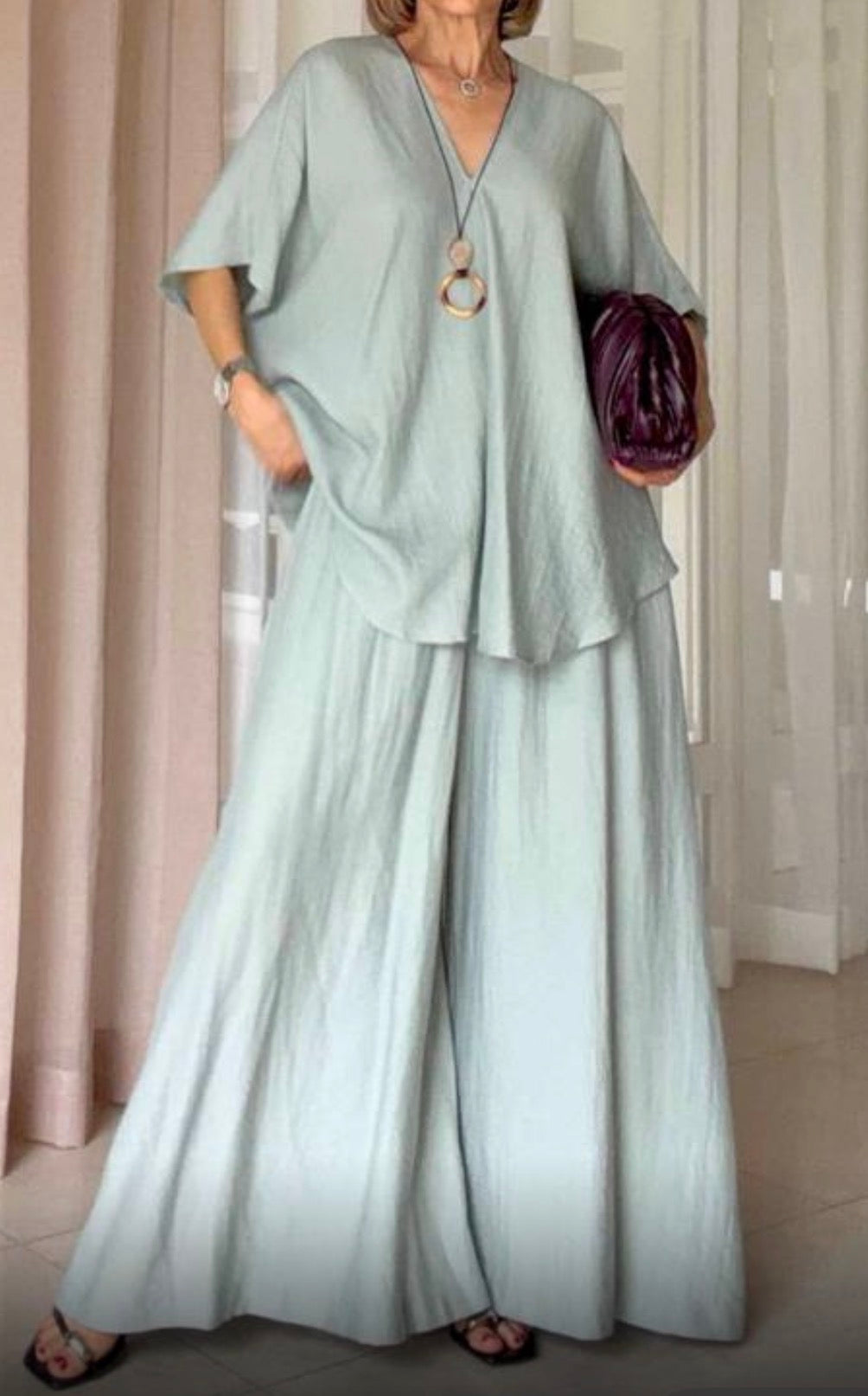 Set Pantalón y Blusa Fluida Casual SC 05-26