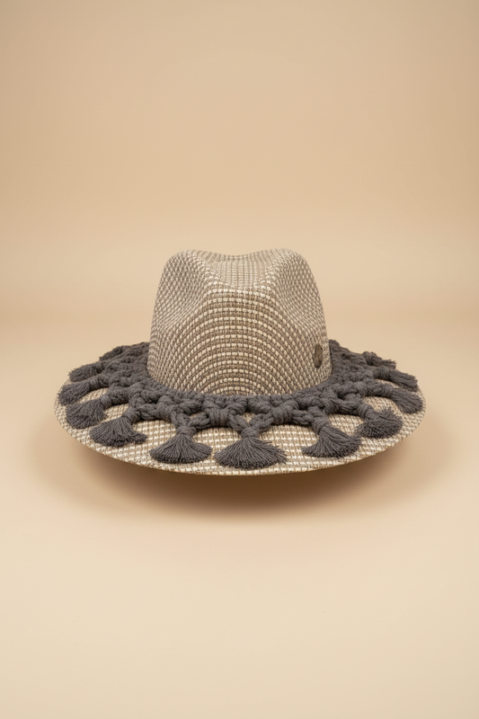 SM Sombrero Beige Hilo Gris