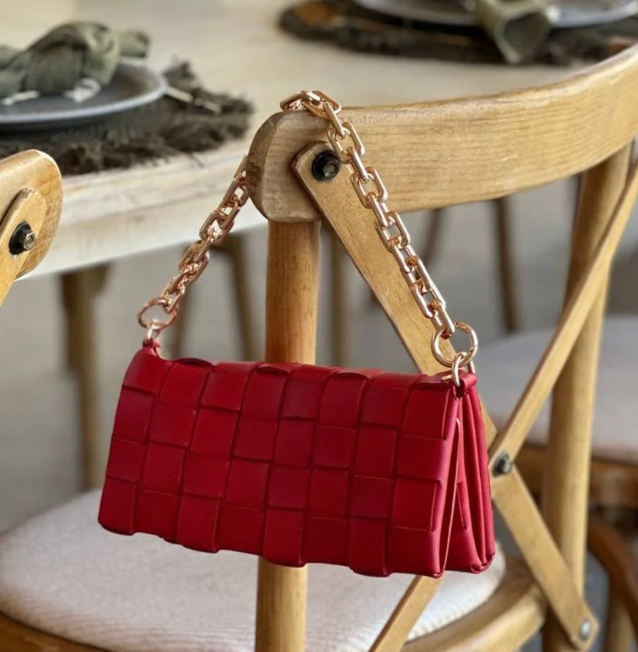 PV Bolso Cadena Dorada Trenzada