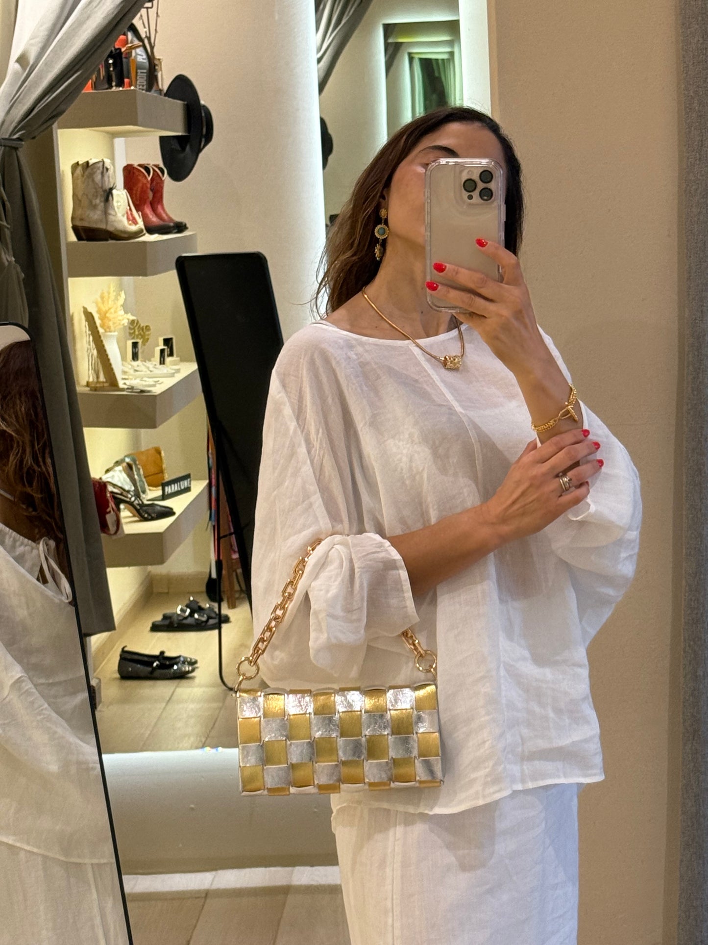 PV Bolso Cadena Dorada Trenzada