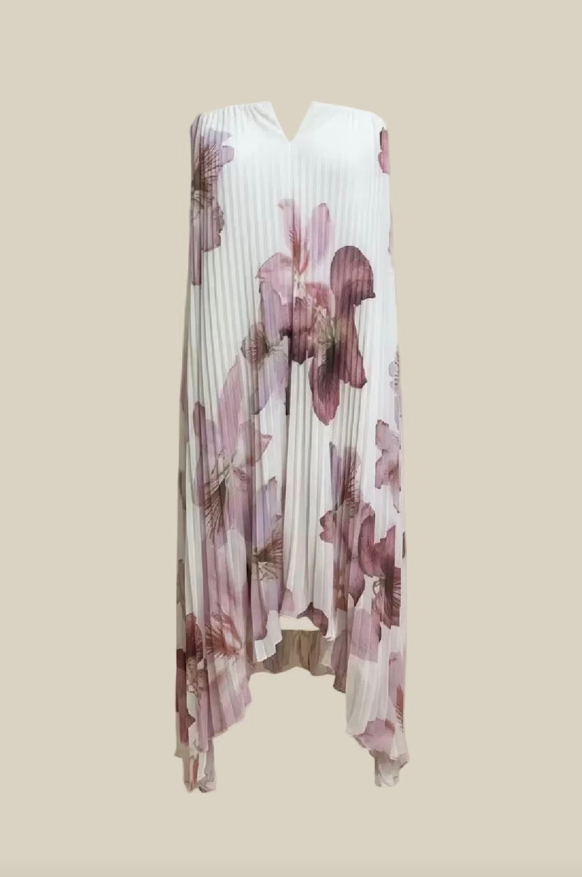 Vestido Largo Satinado Plisado Formal SC 05-26