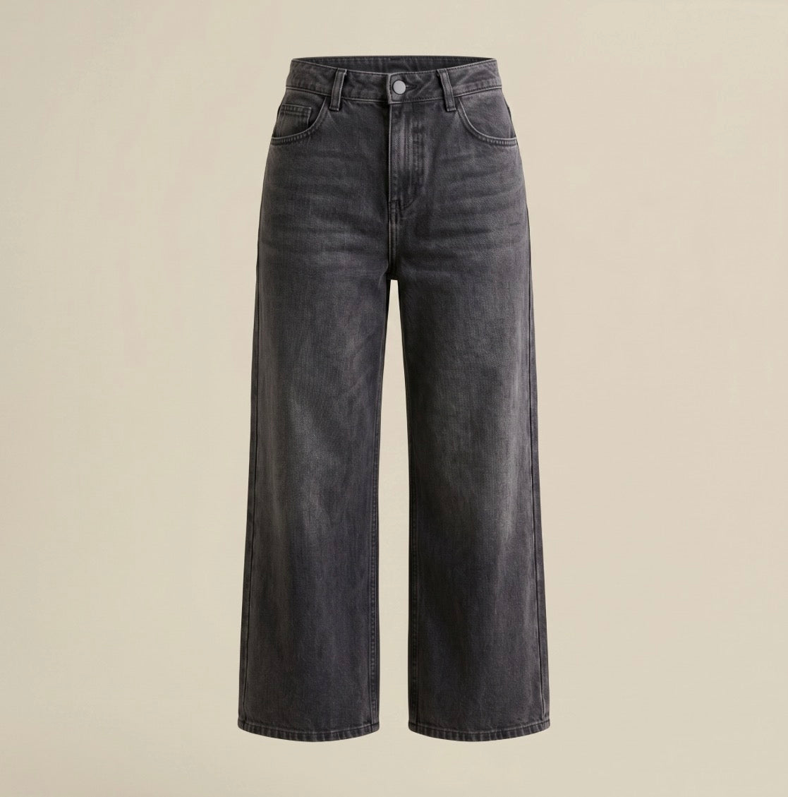 Pantalón Mezclilla Tiro Alto Recto Casual