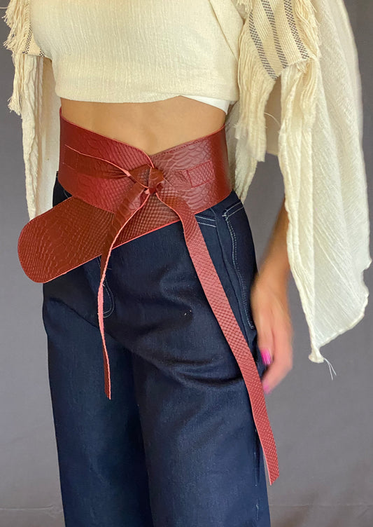 Cinto Piel Víbora sin Hebilla